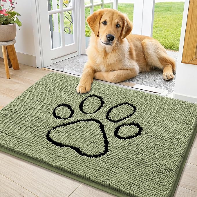 Smiry Dog Door Mat for Muddy Paws, Absorbent Dirt Trapper Non Slip Quick Dry by Smiry