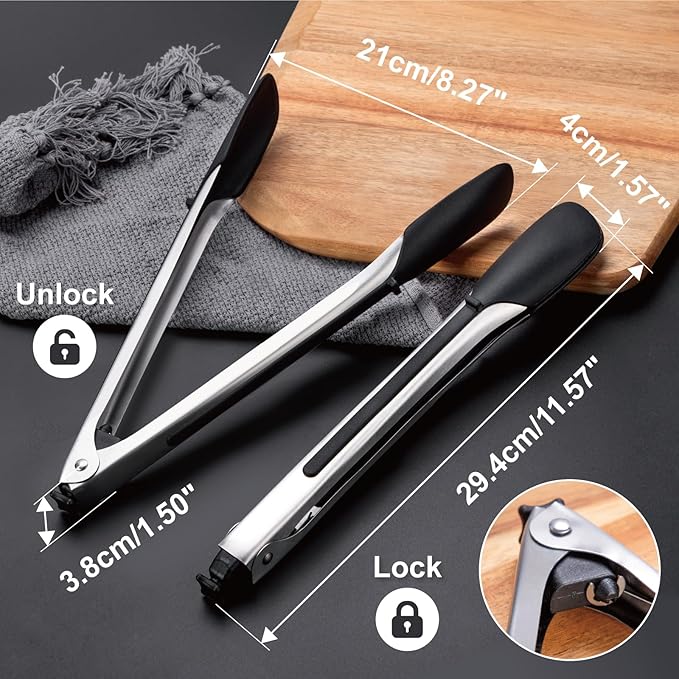 Stainless Steel Heat Resistant Kitchen Tongs - Image 6