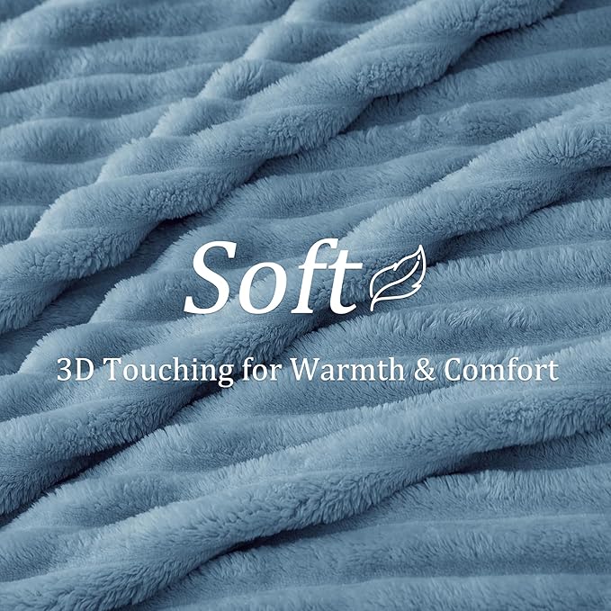 BEDELITE Fleece Blue Throw Blanket - Image 4