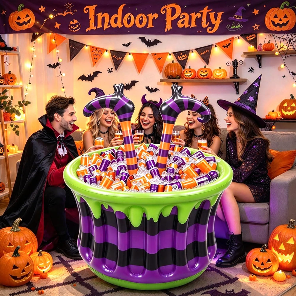 Large Halloween Inflatable Witch Cauldron Cooler Halloween Party Decoration,2...