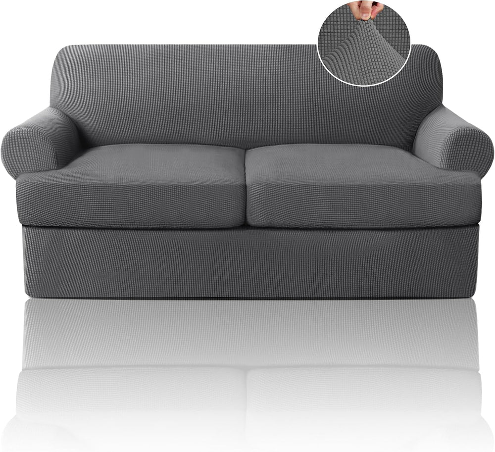 PrinceDeco T Cushion Loveseat Slipcover 3 Pieces Sofa Covers for T Cushion So...
