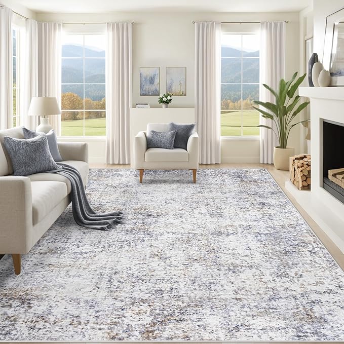 XLUEZ 8x10 Area Rugs for Living Room, Washable Modern Abstract Large Area Rug by XLUEZ