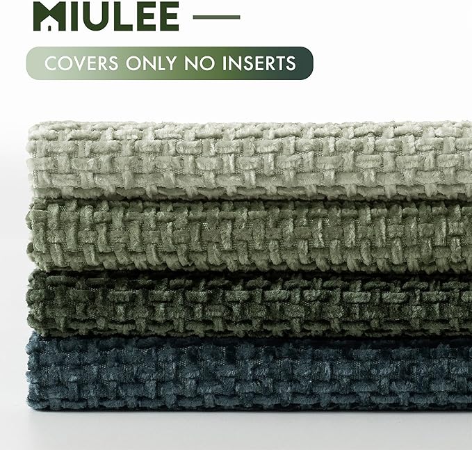 MIULEE Pack of 4 Couch Throw Pillow Covers 16x16 Inch Green Forest Soft - Image 6
