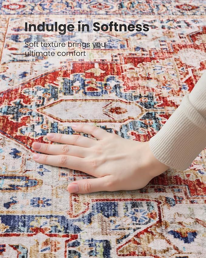 AMADA HOMEFURNISHING 5x7 Area Rugs, Washable Living Room Rug Low-Profile - Image 6