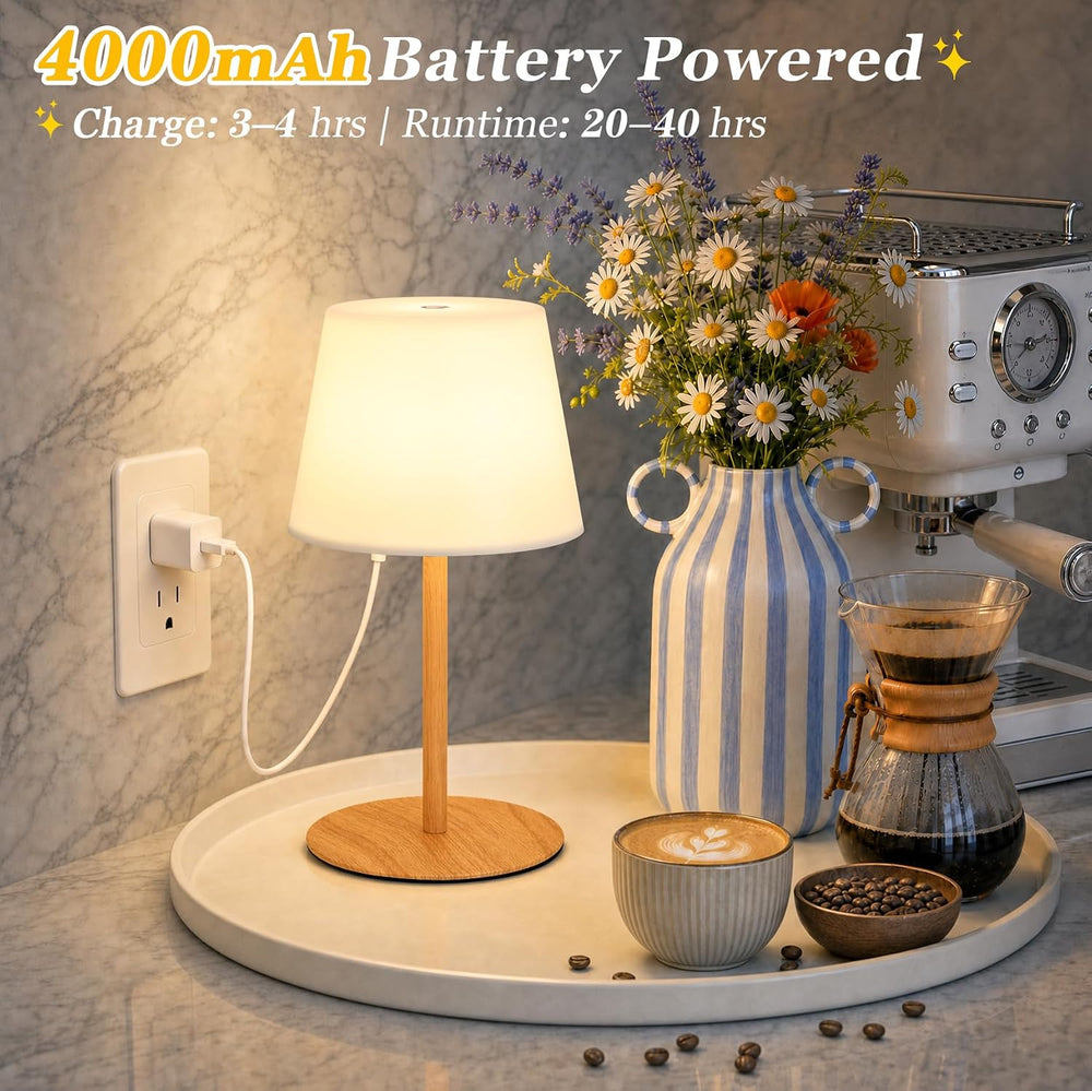 Waterproof Shower Lamp, Rechargeable Table Lamp Cordless for Bathroom