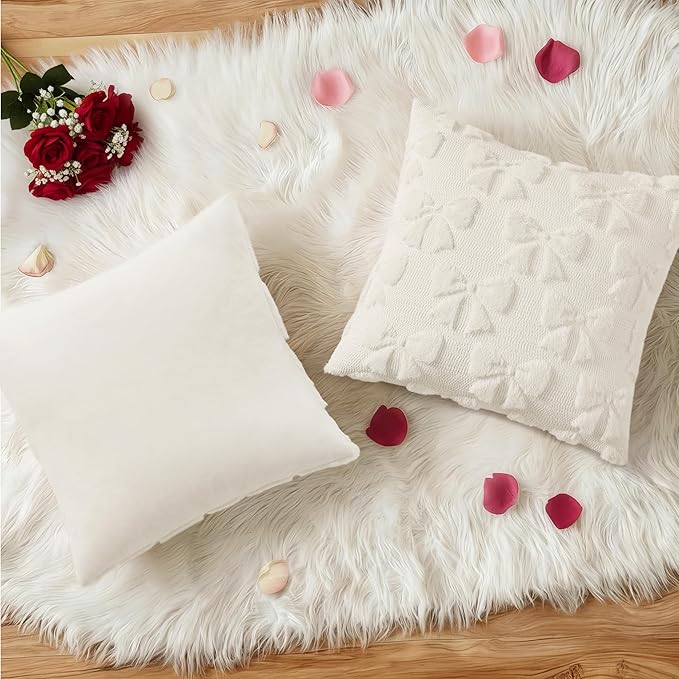 decorUhome Cream White Bow Pillow Covers Set of 2 Coquette Aesthetic Cute - Image 6