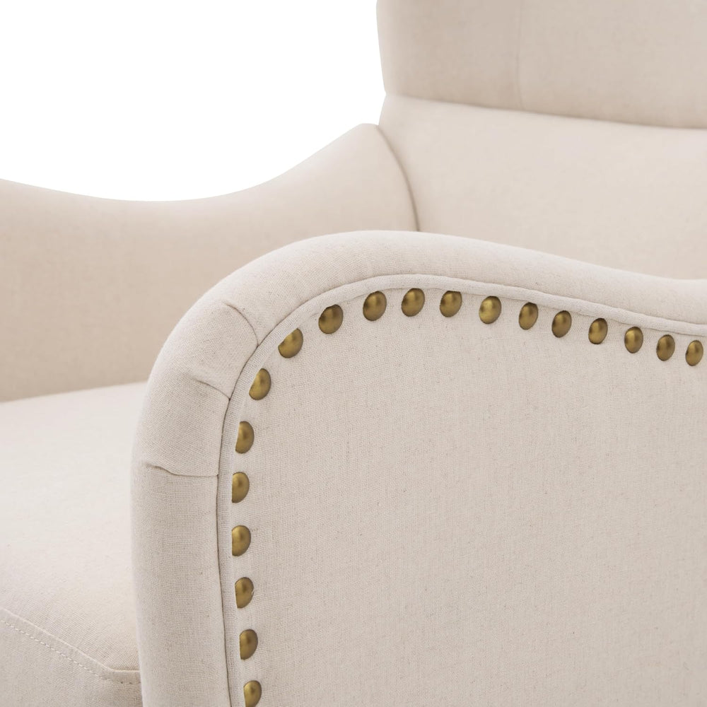 Merax 2Pcs High Wingback Accent Chair with Linen Upholstery, Mid-Century Mode...