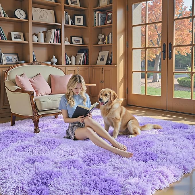 Area Rugs 9x12 Living Room, Large Area Rug Shag Shaggy Carpet Soft Plush Furry - Image 4