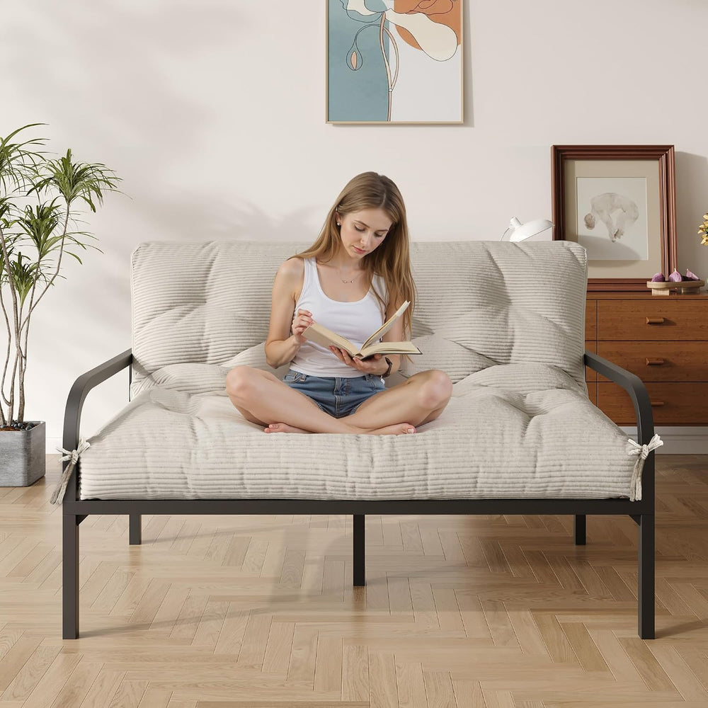 Furnify 6" Futon Mattress Queen Size, Futons Sofa Couch Bed with Straps,...