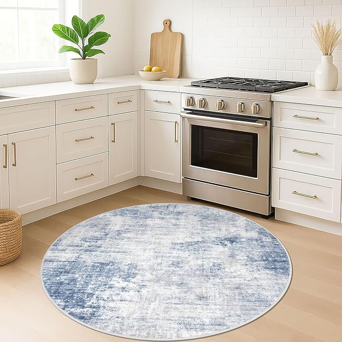 IOHOUZE Round Area Rug 5 Ft Circle Entryway Rugs Round Washable Door Mat Indoor - Image 2
