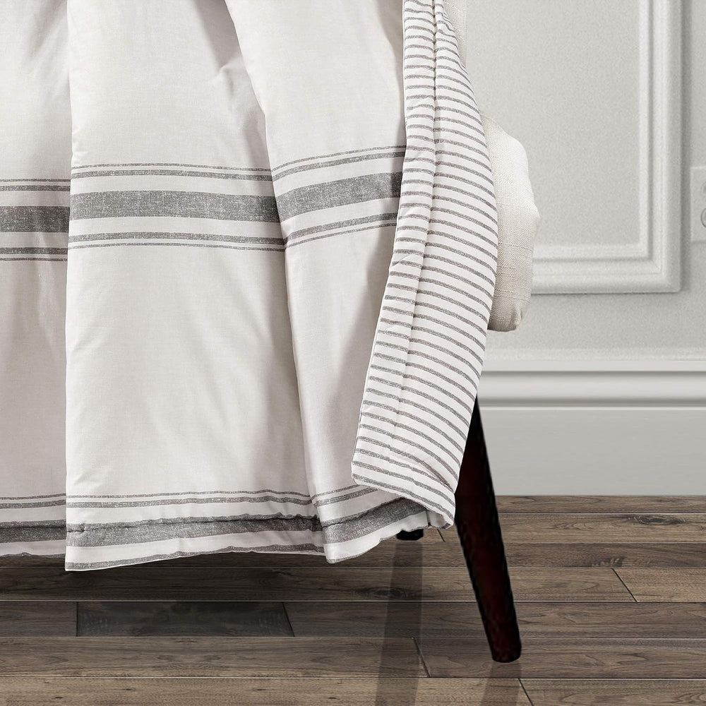 Lush Decor Farmhouse Stripe Reversible Throw, Single, 50" W x 60" L...