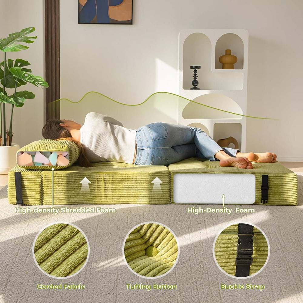 MAXYOYO Folding Sofa Bed, Convertible Chair Bed with Pillow
