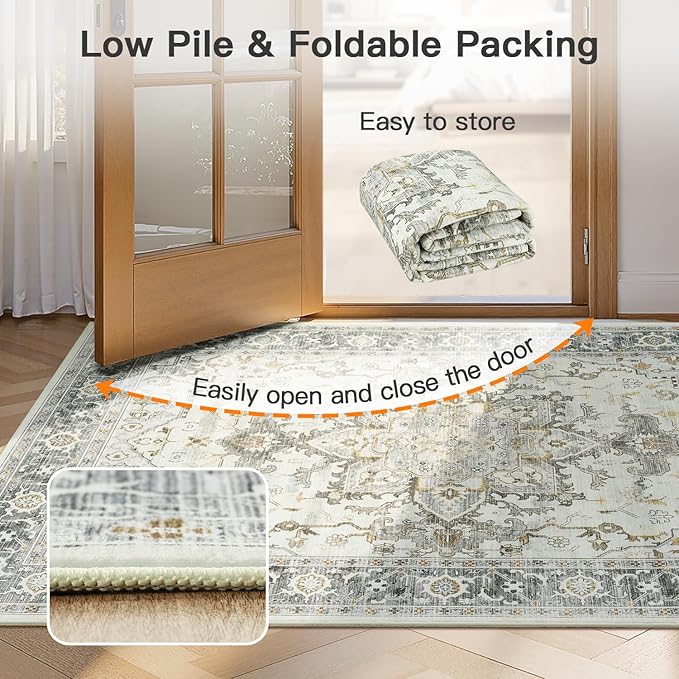 Lofus 2x3 Washable Rug for Entryway Bathroom, Non Slip Kitchen Mats for Floor - Image 4
