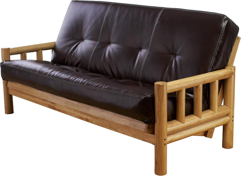 Chalet Complete Futon - Frame and Mattress Set - Log Like with Innerspring Fu...