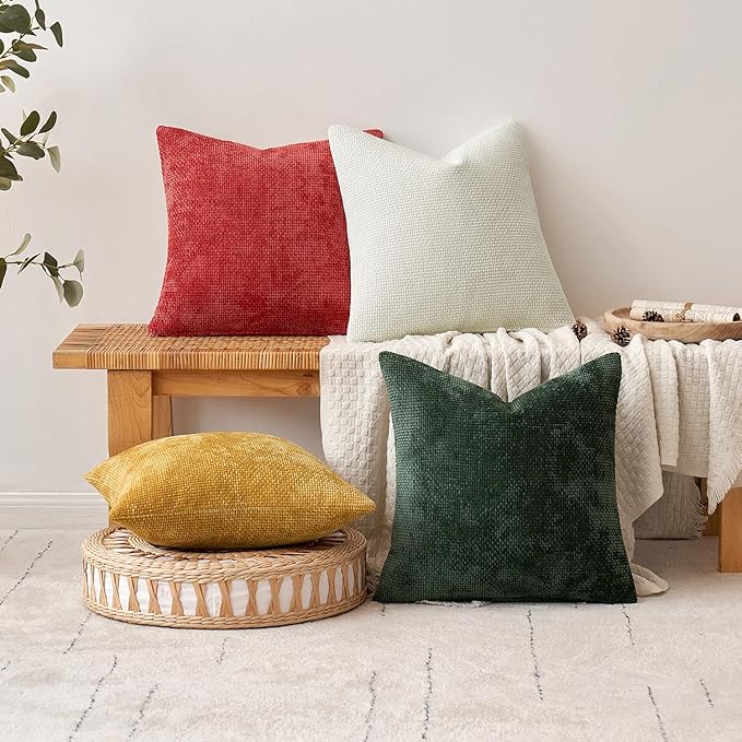 MIULEE Pack of 2 Christmas Green Couch Throw Pillow Covers 20x20 Inch Modern - Image 4