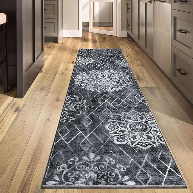 HEBE Hallway Runner Rug 2'x8' Washable Vintage Distressed Area Rugs Non Slip - Image 7