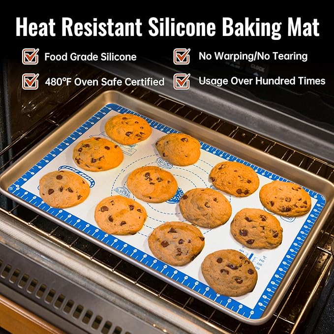 Non Stick Silicone Pastry Mat for Dough Rolling, Silicone Baking Mat - Image 6