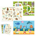 Babebay Disposable Stick-On Placemats for Baby, 60 Pack, 3 Animal Designs | Sticky Baby Table Mats, Cleaner Eating Surface, 3 Fun Animal Designs, for Babies & Toddlers, Restaurants & or on the go