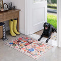 Pink/Beige Floral Rug for Entryway, 2X3 Washable Kitchen Mat Ultra-Thin Soft by WelcometoBabovid