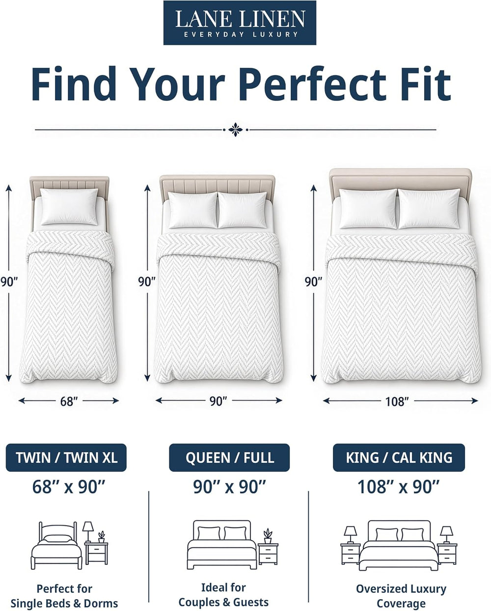 LANE LINEN King Size Blankets for Bed, 350 GSM 100% Cotton Medium Weight