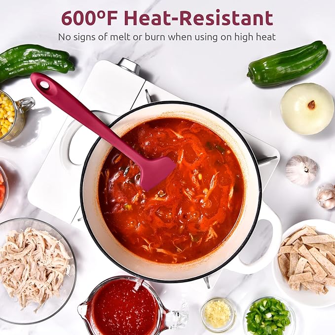 Heat Resistant Silicone Large Spatula: U-Taste 600ºF High Heat Flexible 11.38in - Image 3