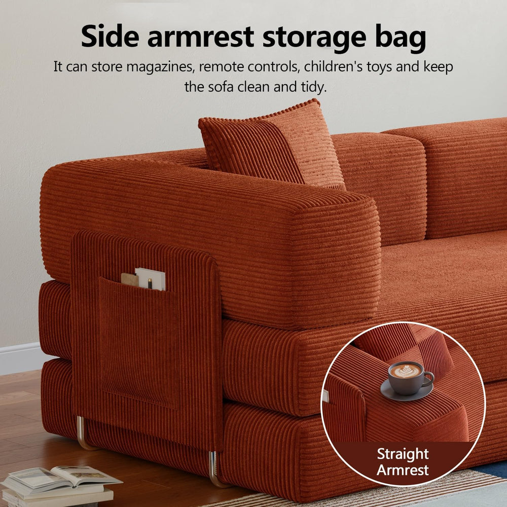 78.8" Boneless Couch for Living Room, Futon Sleeper Sofa Bed
