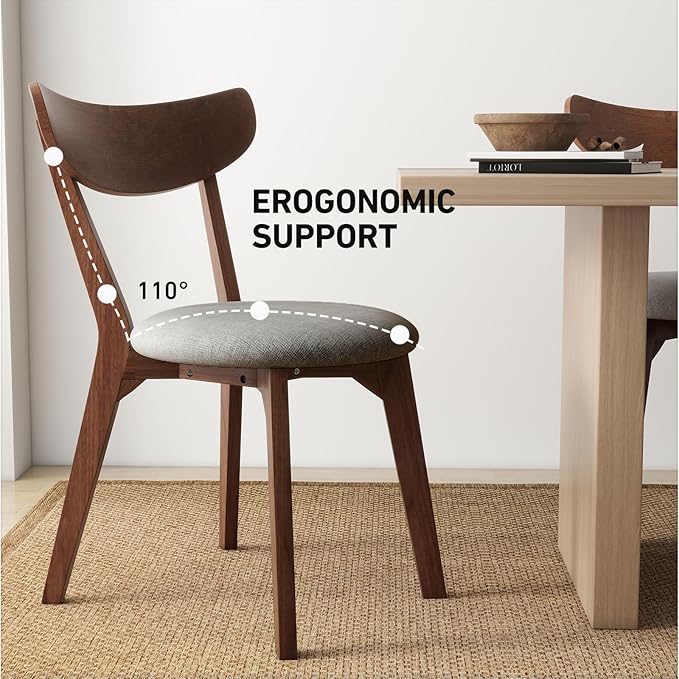 NAFORT Dining Chairs Set of 2, Modern Fabric Upholstered Dining Room Chairs, ...