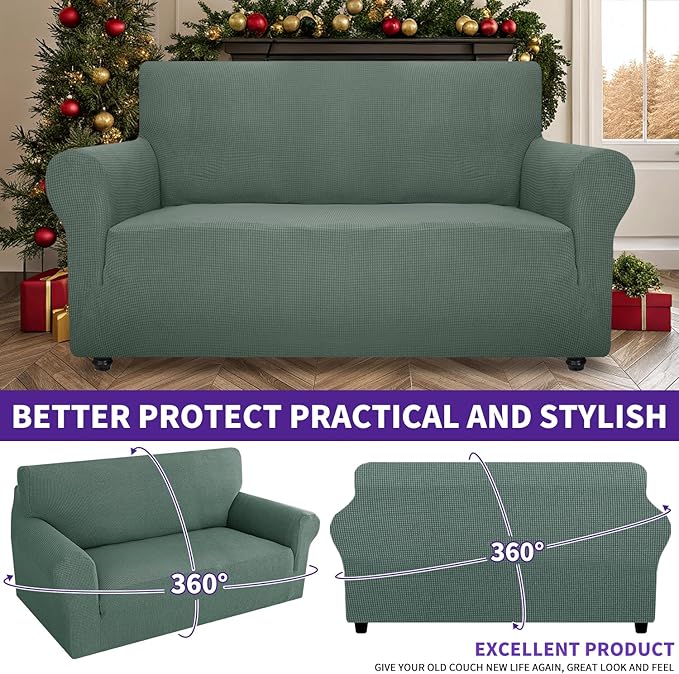 ZNSAYOTX Super Stretch Couch Cover Love Seat Sofa Covers - Image 2