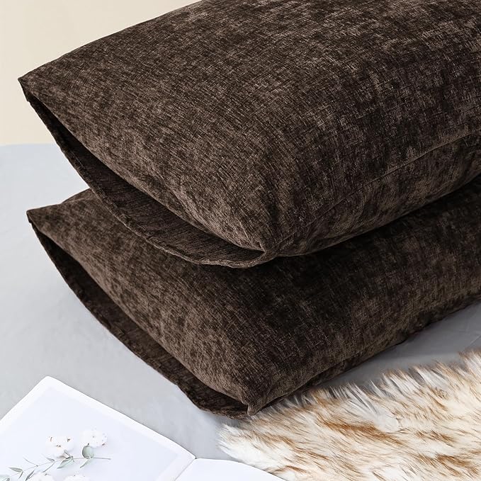CaliTime Throw Pillow Covers Decorative 20 X 26 Inches Pack of 2 Cozy Chenille - Image 4