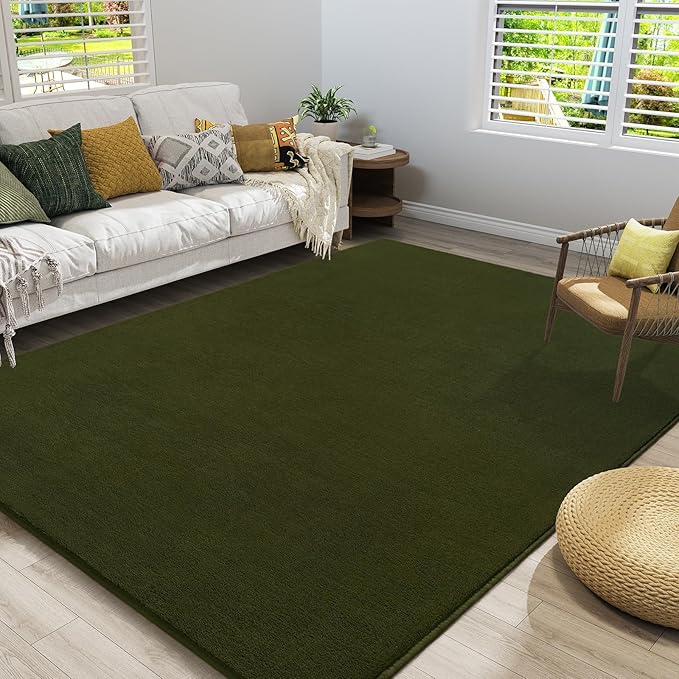 Amearea Large Modern Area Rugs for Bedroom Living Room, 5x8 Feet Olive Green - Image 3