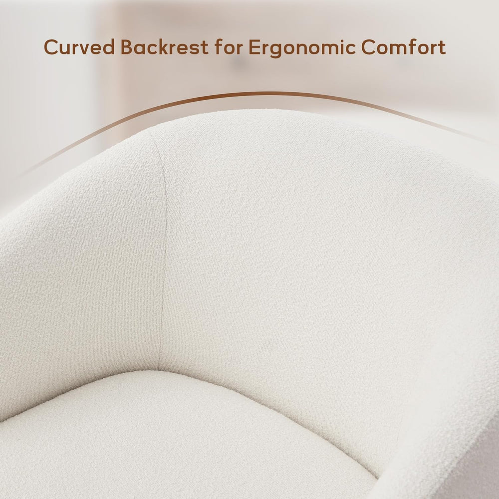 Zihanhome Boucle Swivel Accent Chair, No Assembly Upholstered Armchair