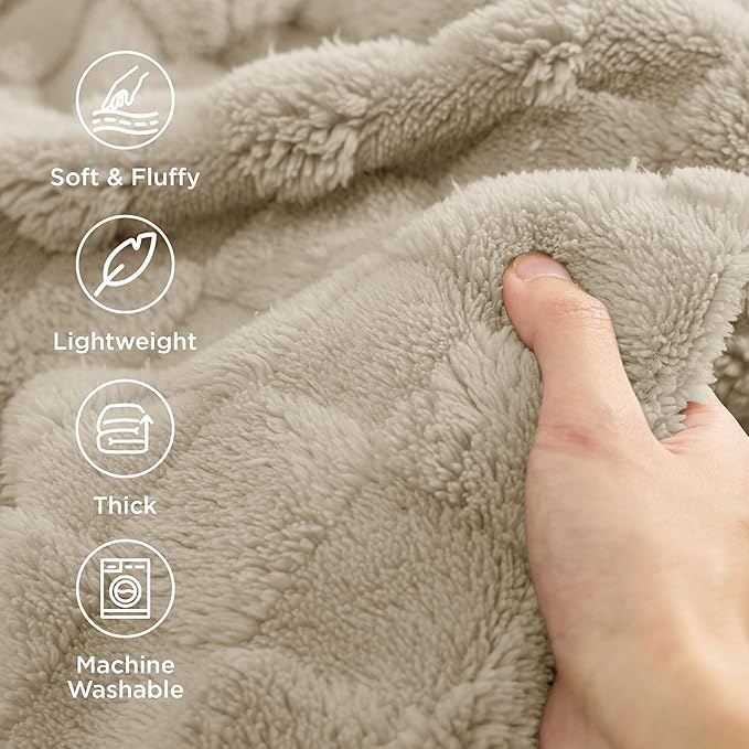 Bedsure GentleSoft Beige Throw Blanket - Image 3