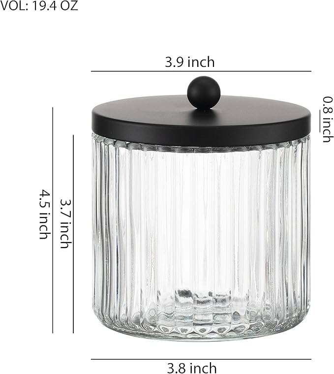 KMwares 4-Pack Glass Qtip Holder Dispenser Set - Image 2