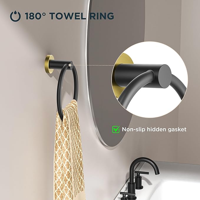 FORIOUS Toilet Paper Holder Wall Mount, SUS304 Stainless Steel Double Post - Image 3