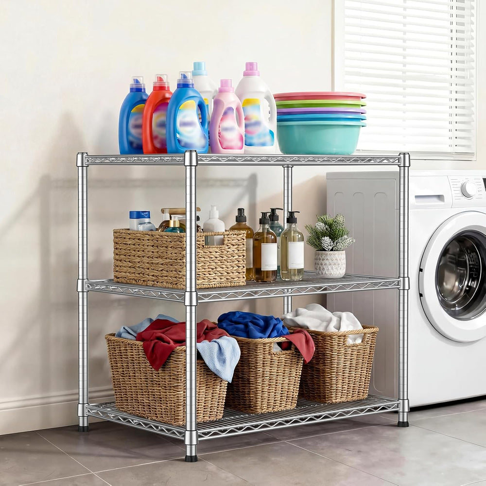24"Depth Metal Wire Shelving Unit Storage Shelves Adjustable Kitchen she...