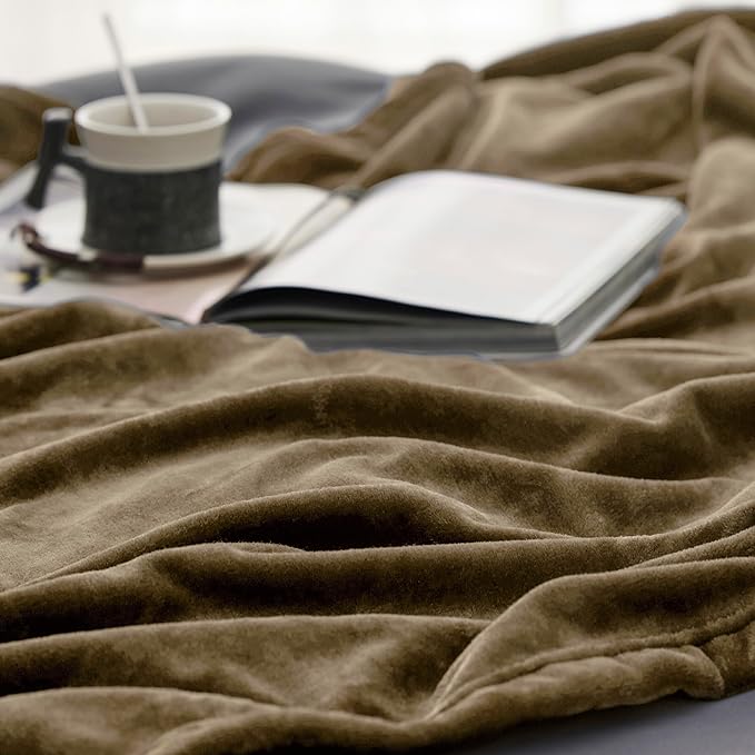 Bedsure GentleSoft Fleece Throw Blanket Camel - Image 5