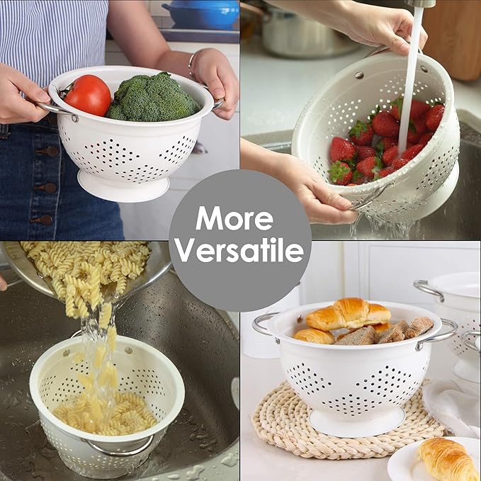 Rorence Powder Coated Steel Colanders: 1.5 Quart 3 Quart & 5 Quart Set of 3 - Image 7