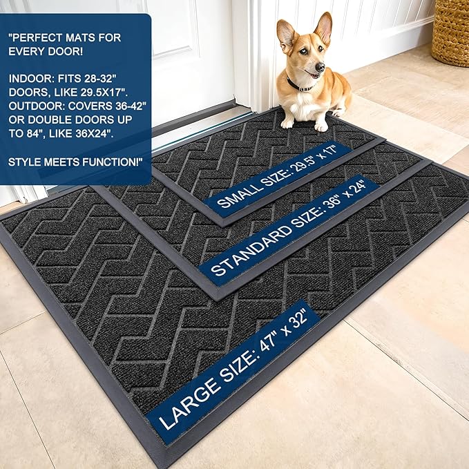 OLANLY Front Door Mat Indoor Outdoor Entrance, Waterproof All-Season, - Image 2