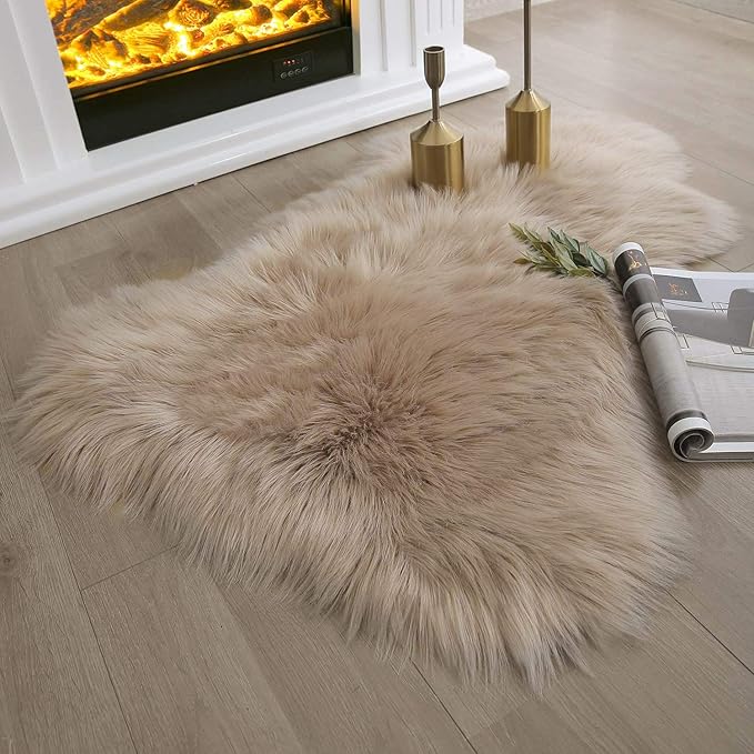 Ashler Faux Fur Rug, Fluffy Sheepskin Fur Rug, Fuzzy Ultra Soft 2 x 3 Ft Rugs - Image 5