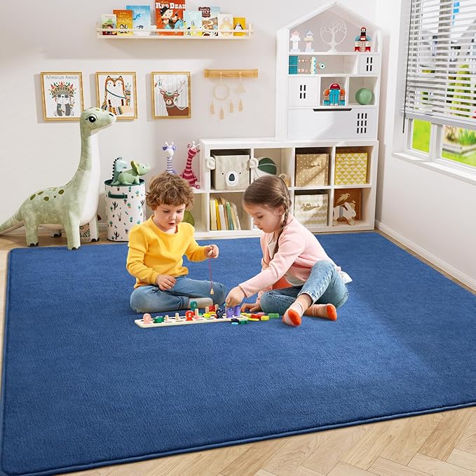 Amearea Modern Area Rugs for Bedroom Living Room, 4x6 Feet Blue Thickened - Image 4