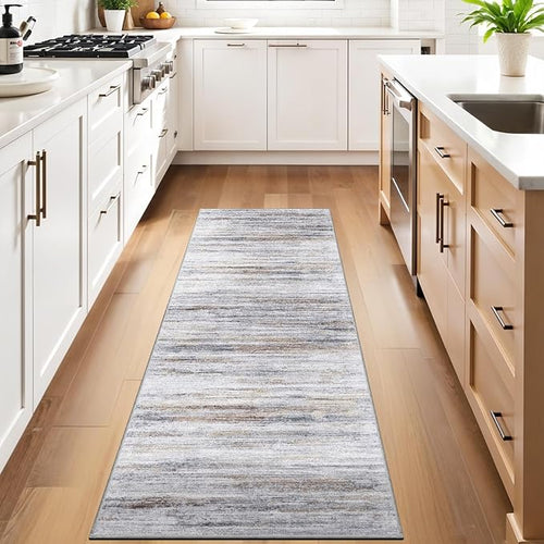 2'6''x10' Washable Runner Rugs for Hallway: Easy-to-Clean Abstract Runners for - Image 2