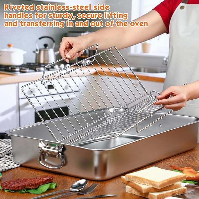 Teenyyou Extra Large Stainless Steel Turkey Roaster