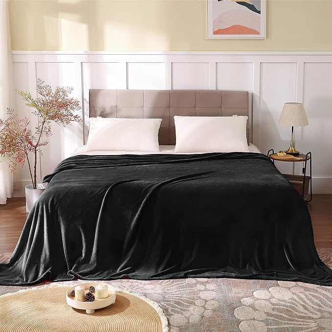 BEDELITE Fleece Blanket Black Full Blankets - Image 2
