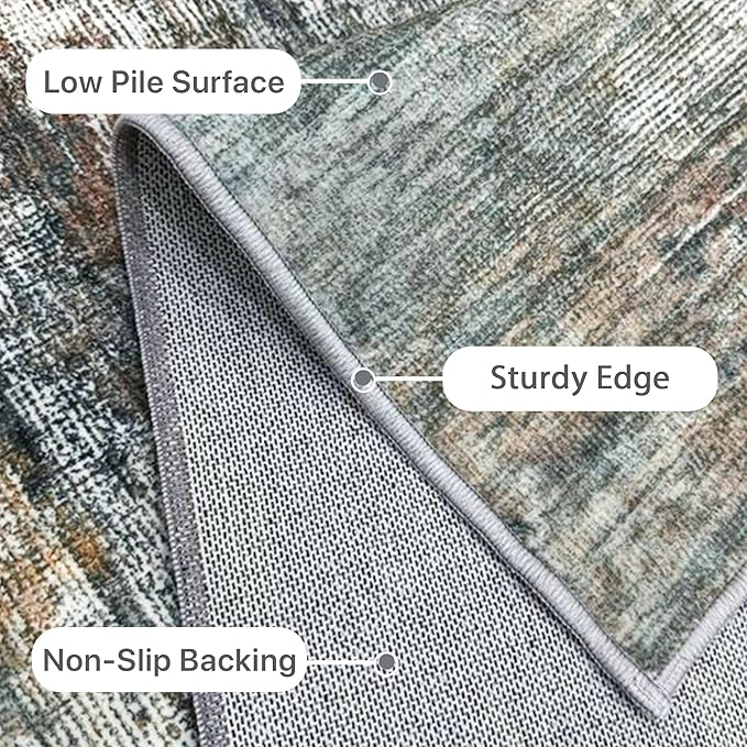 Area Rugs 4x6 for Living Room Bedroom, Modern Abstract Machine Washable Rug - Image 7