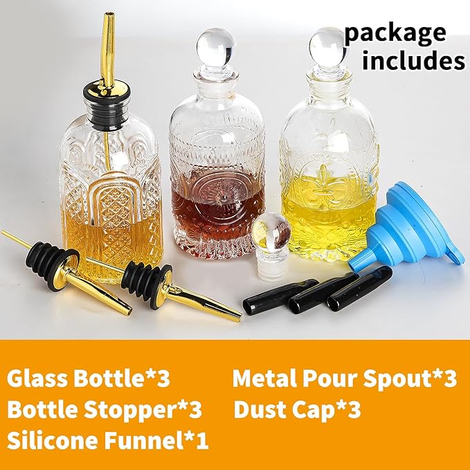 Syrup Dispenser Bottles Set of 3, Simple Syrup Bottle - Image 4
