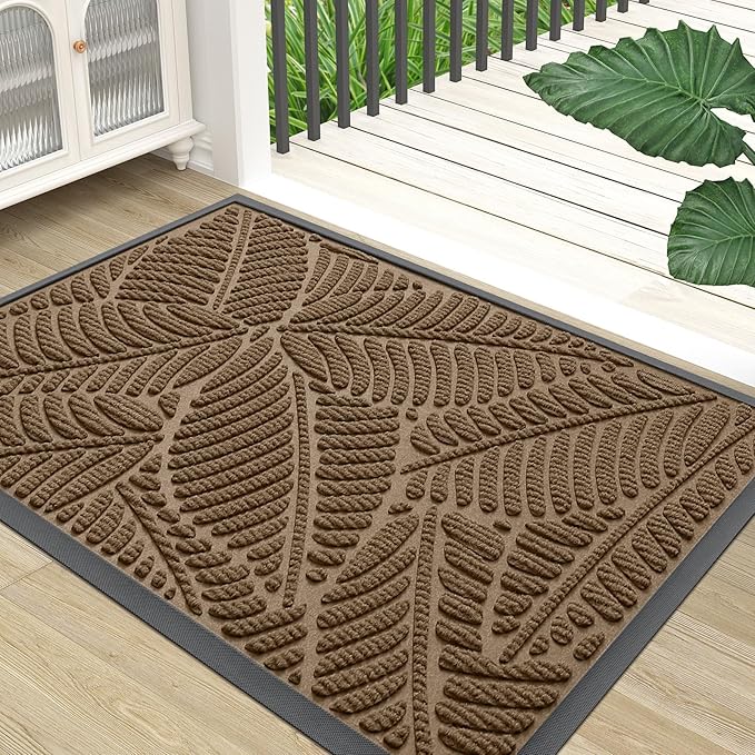 Colorxy Waterproof Doormat, Sturdy Natural Rubber Front Indoor Mat, Non Slip by Colorxy