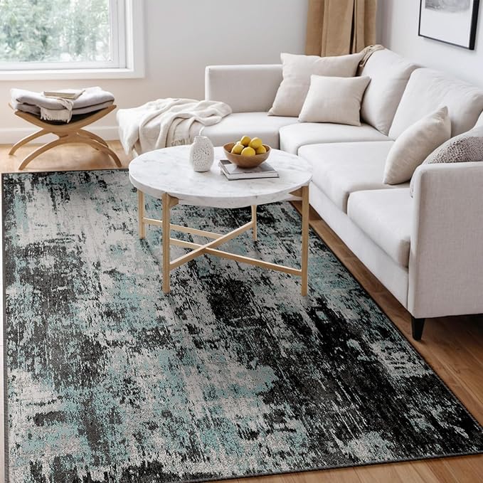 Washable Area Rugs 4'x6' Non-Slip Modern Abstract Soft - Image 7