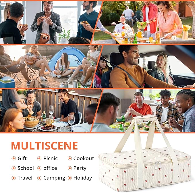 Insulated Casserole Carrier for Hot or Cold Food, Pie Carrier Bag Lunch Bag - Image 7