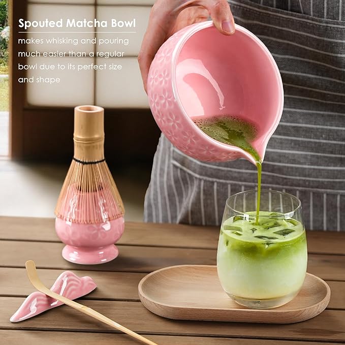 7Pcs Matcha Whisk Set, Matcha Set Whisk and Bowl, Bamboo Scoop, Scoop Rest - Image 6