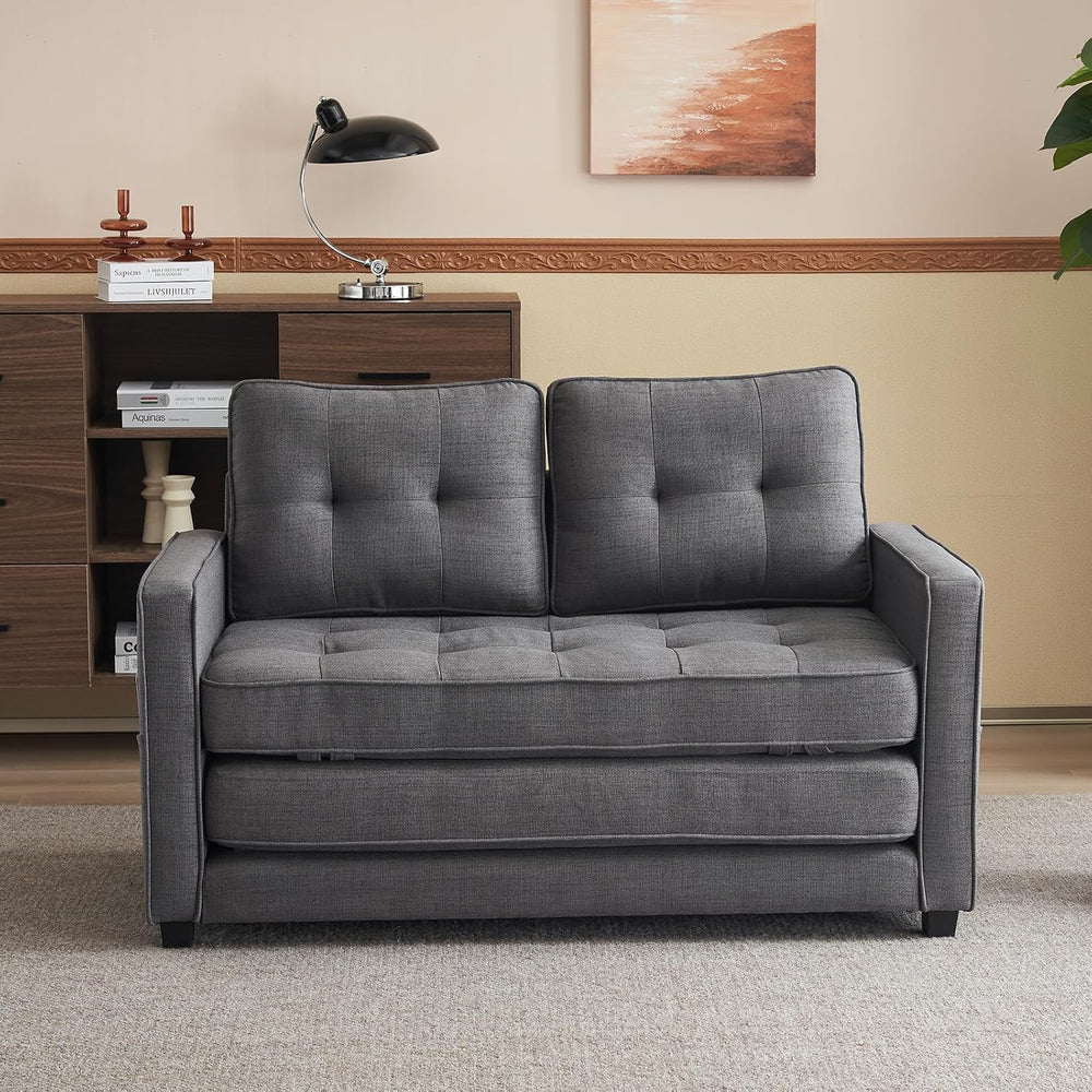 VINGLUpgraded Loveseat Sleeper, 53.5"W 83"L Convertible Sofa Bed Co...